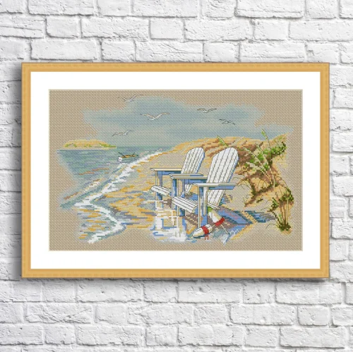(image for) Quiet Beach Moments Counted Cross Stitch Kit